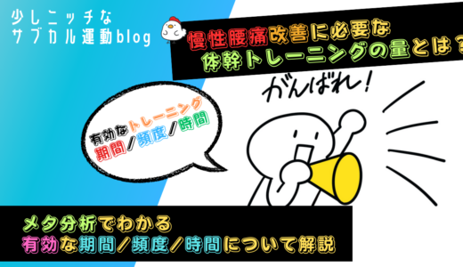 慢性腰痛改善に必要な体幹トレーニングの量とは？【メタ分析で解説】